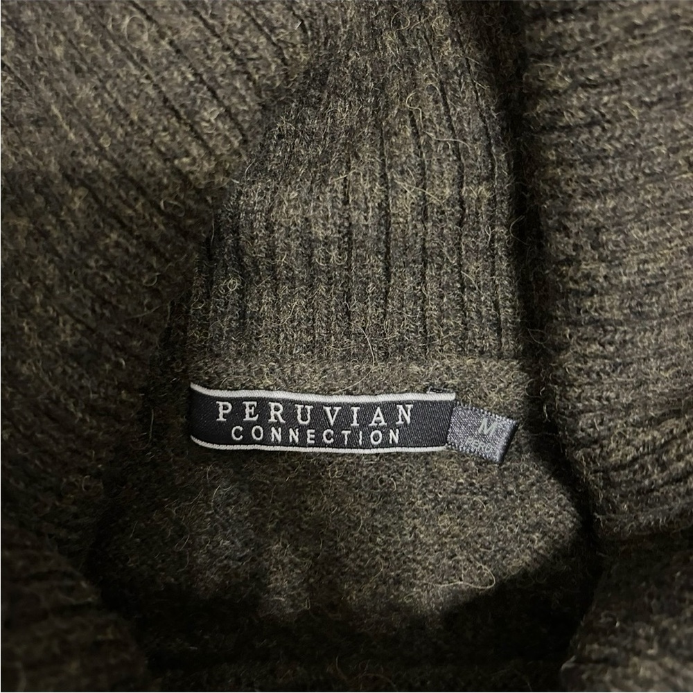 Peruvian Connection Black / Gray Wool Turtleneck … - image 3